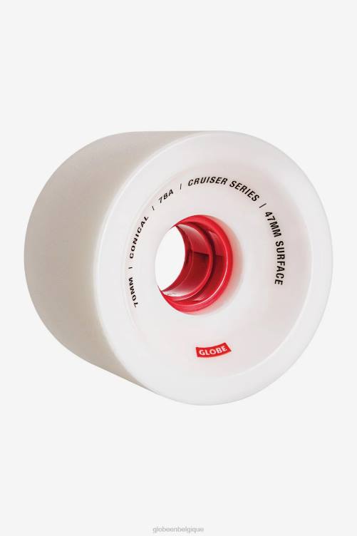 blanc/rouge/70 Globe Brand roue de croisière conique 70mm V20N255