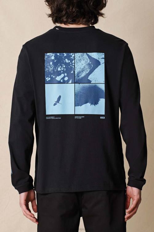 noir Globe Brand éléments ls tee V20N303